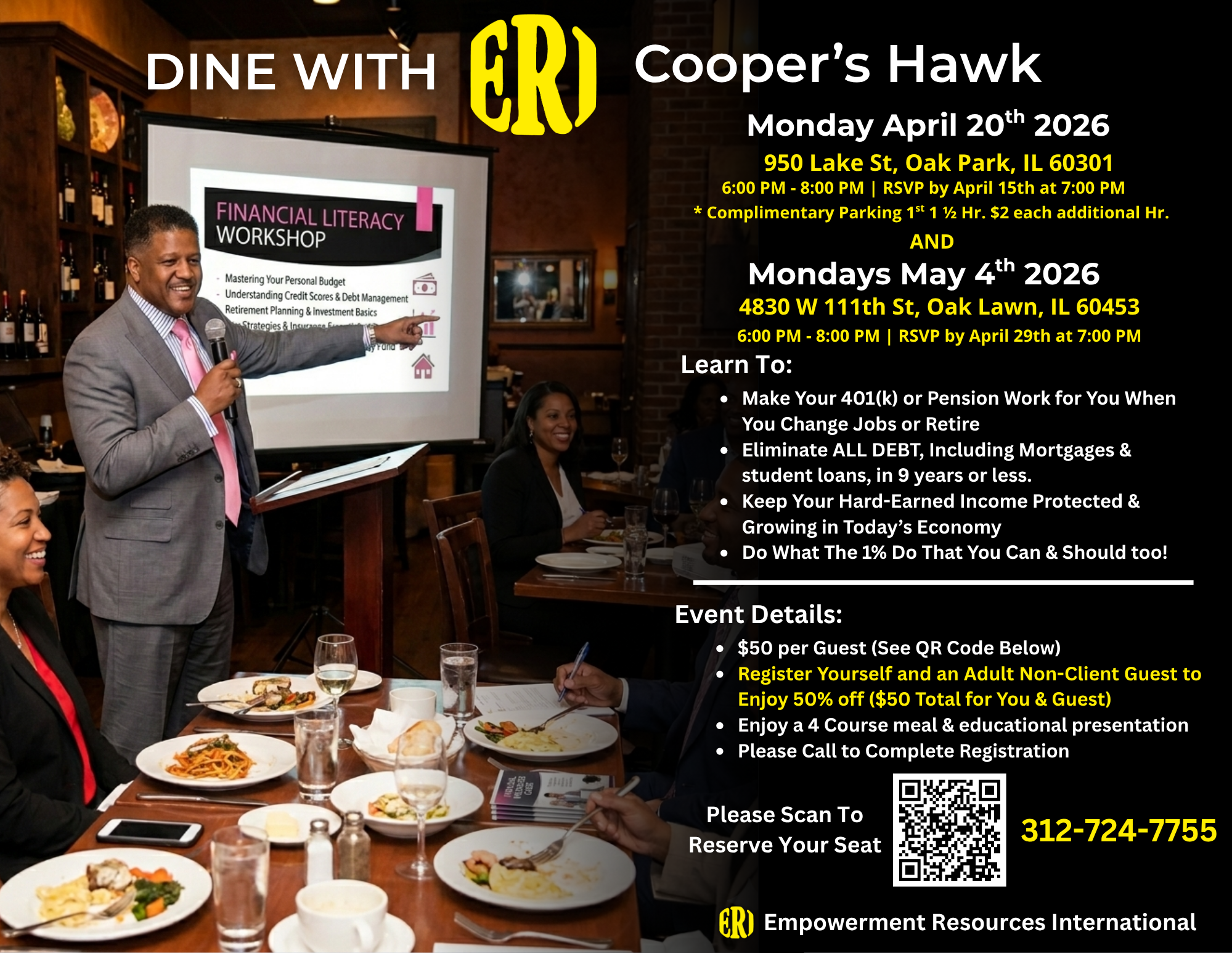 Dine with ERI Cooper's Hawk April 20 & May 4 (11 x 8.5 in)